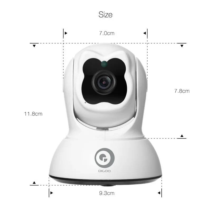 DIGOO DG-BM01, 720P HD, домашняя ip-камера безопасности, двухсторонняя аудио Беспроводная мини-камера, ночное видение, CCTV, WiFi камера, детский монитор