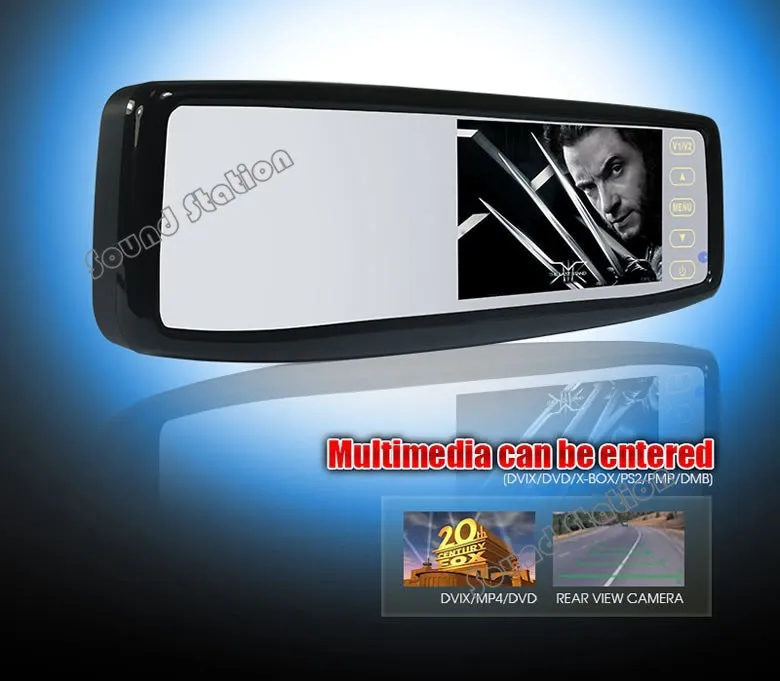 4.3 inch Retrovisor Color LCD Car Monitor Rear View Mirror Parking / TFT Screen Rearview AV RCA | Автомобили и мотоциклы