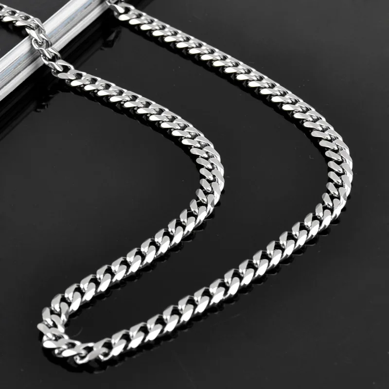 

5pcs/lot 16-40inch Cool Boy Men DIY Jewelry 316L Stainless Steel 5/8mm Width Cuban Link Chain Finding For Pendant Necklace