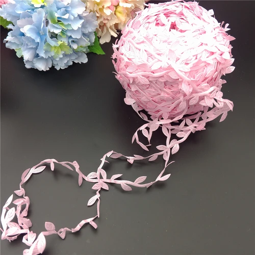 light pink 6 Meters/lot Silk Leaf-Shaped Handmake Artificial Leaves for Wedding Decoration DIY Wreath Gift Scrapbooking Craft Fake Flowers - Цвет: light pink