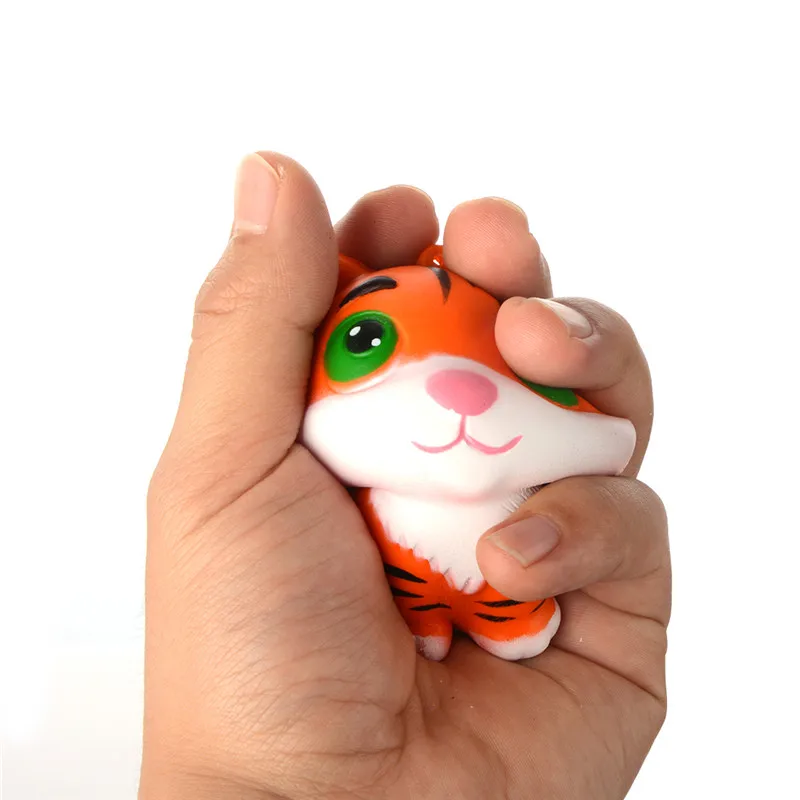 Kawaii милый маленький тигр мягкий медленно поднимающийся мягкий сжимающий забавные декомпрессионные детские игрушки телефон ремни детские игрушки подарки 8*5 см