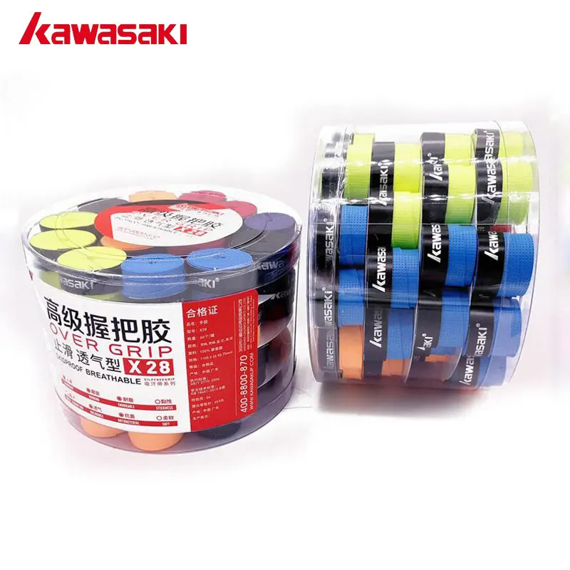 Бренд Kawasaki 60 шт./лот противоскользящие теннисные овергрипы лента Sweatband ручки для