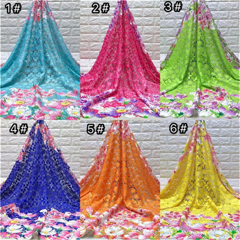 Кружевная ткань Королевского синего цвета водостойкая швейцарская кружевная