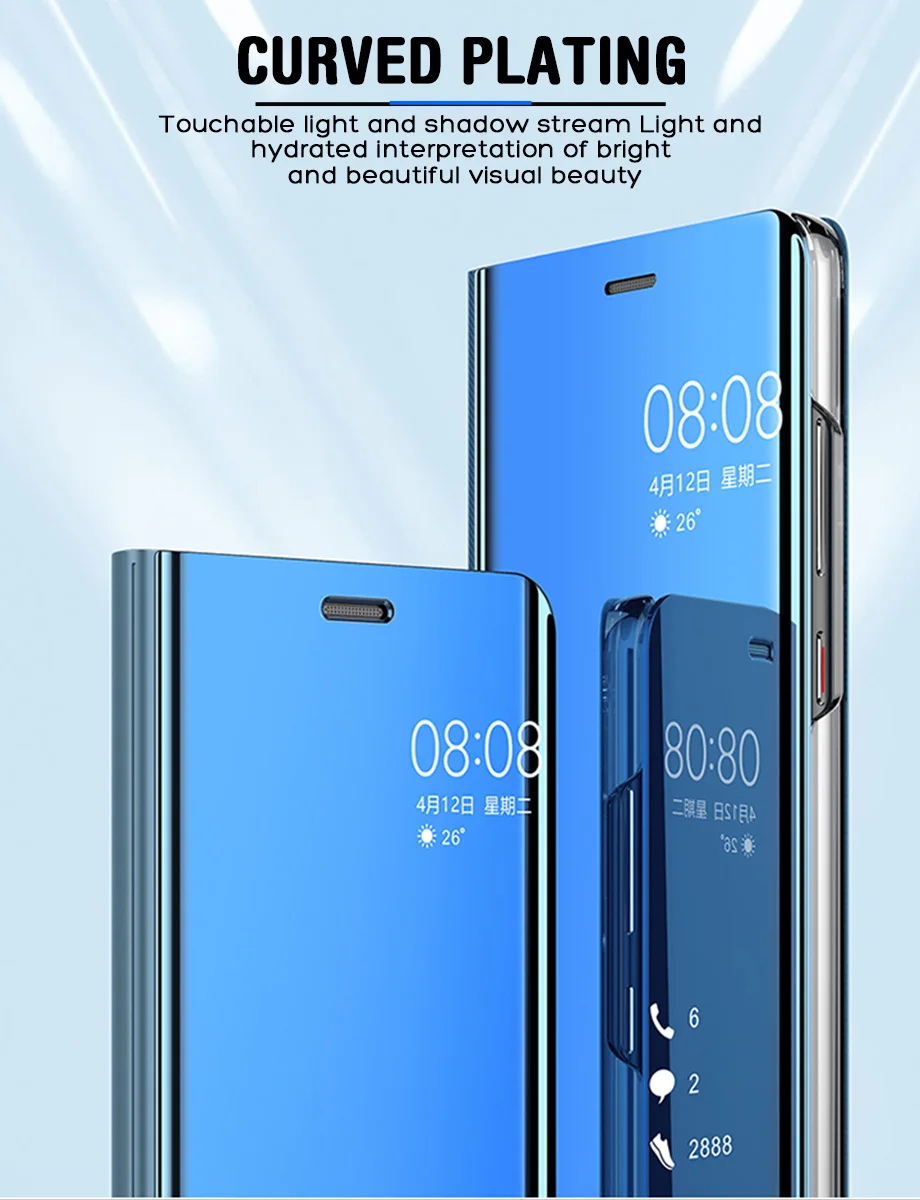 360 умный зеркальный флип-чехол для Samsung Galaxy S8 S9 Plus Note 8 9 Coque Прозрачный чехол для Samsung S6 S7 edge S8 S9 Shell
