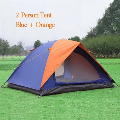 2 Blue Orange Открытый кемпинг палатка 2 и 3 человек двойной слой водонепроницаемый двойной двери Сверхлегкий пляж Рыбалка Туризм Туристические палатки - Цвет: 2 Blue Orange