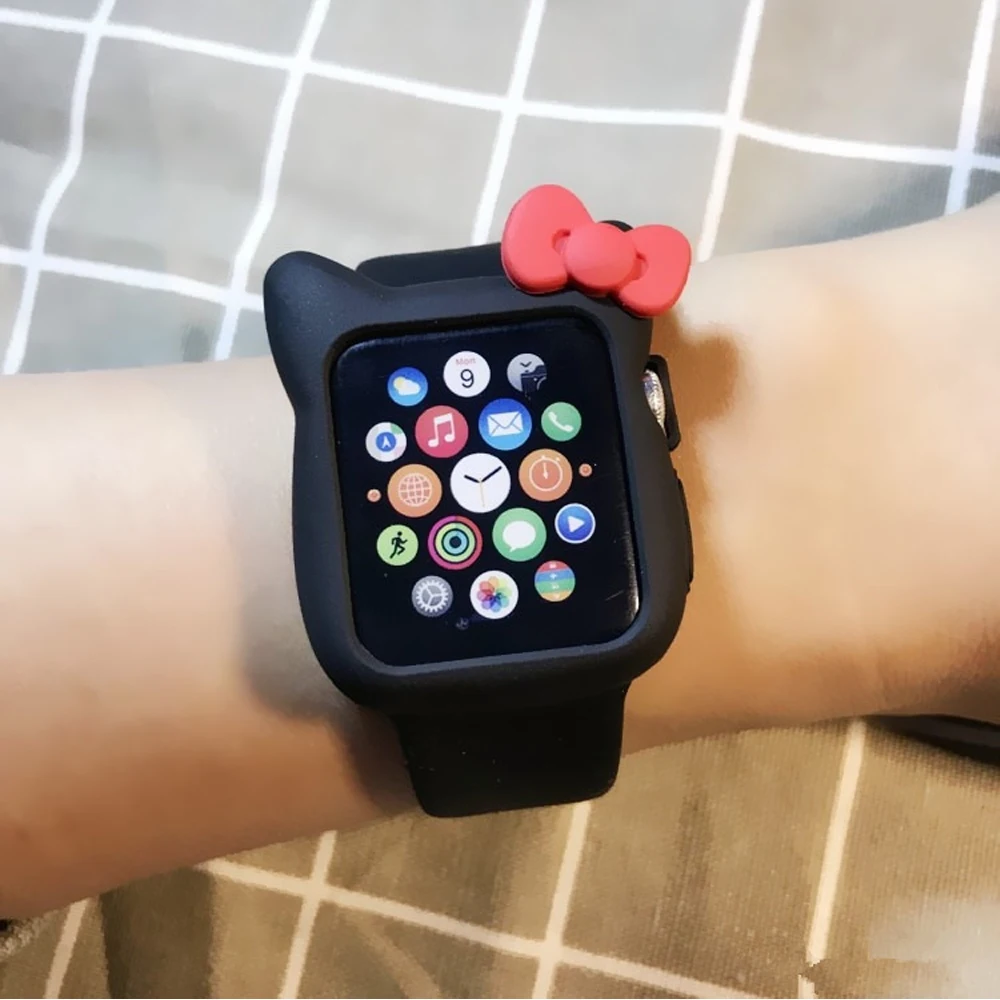 Силиконовый защитный чехол для apple watch 42mm/38 мм iwatch версия 3 2 1 резиновый на весь