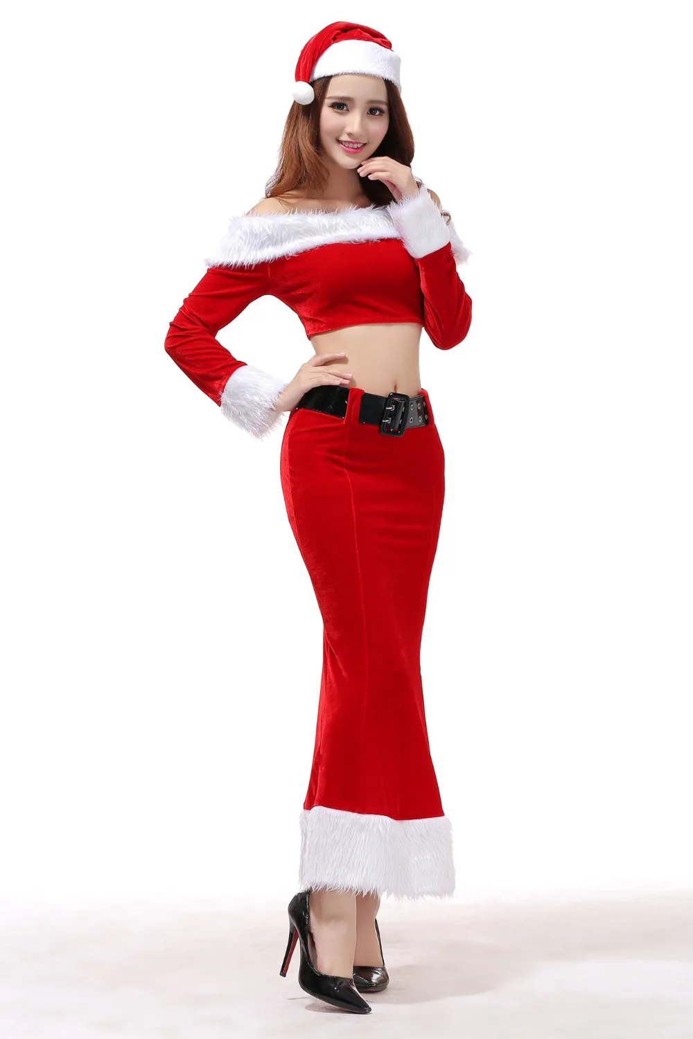 Пикантные Санта Клаус костюмы для девочек рождественское платье костюм женские