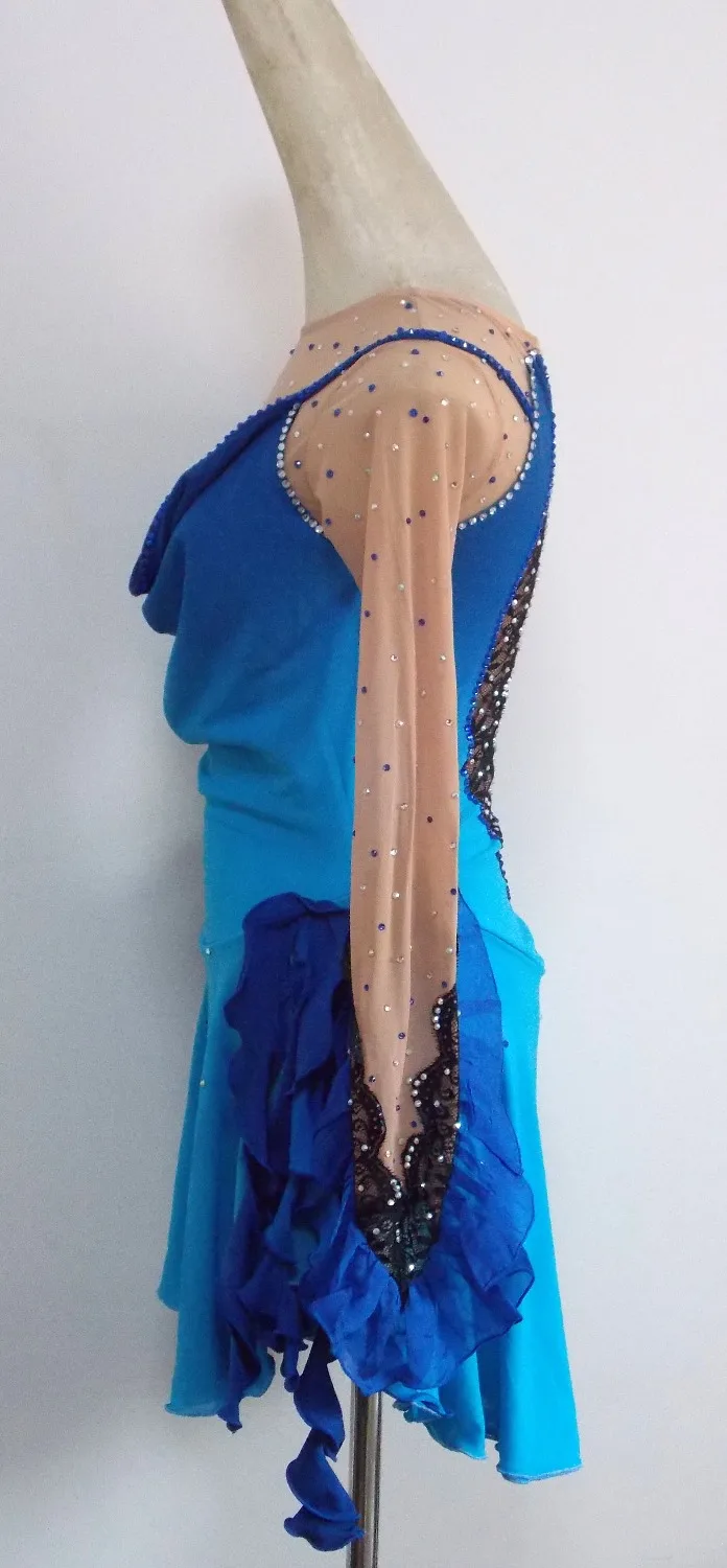 Free shippingSkyblueCUSTOM MADE TO FIT FIGURE ICE SKATING/ DANCING/ BATON TWIRLING COSTUMESD36 | Тематическая одежда и