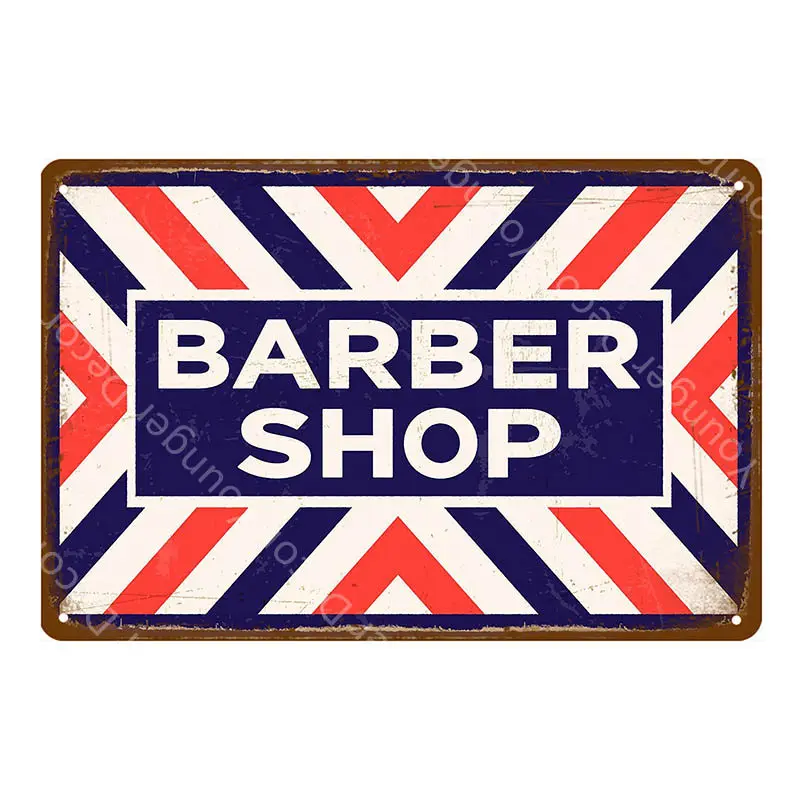 Винтажная вырубка волос и бритые металлические вывески Классическая