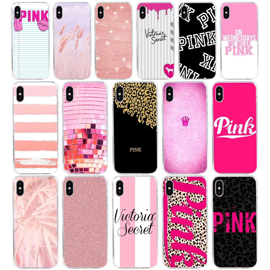 218H love pink girly pretty Design Soft Silicone Tpu Cover phone Case for iphone 5 5s se X XR XS Max case | Мобильные телефоны и