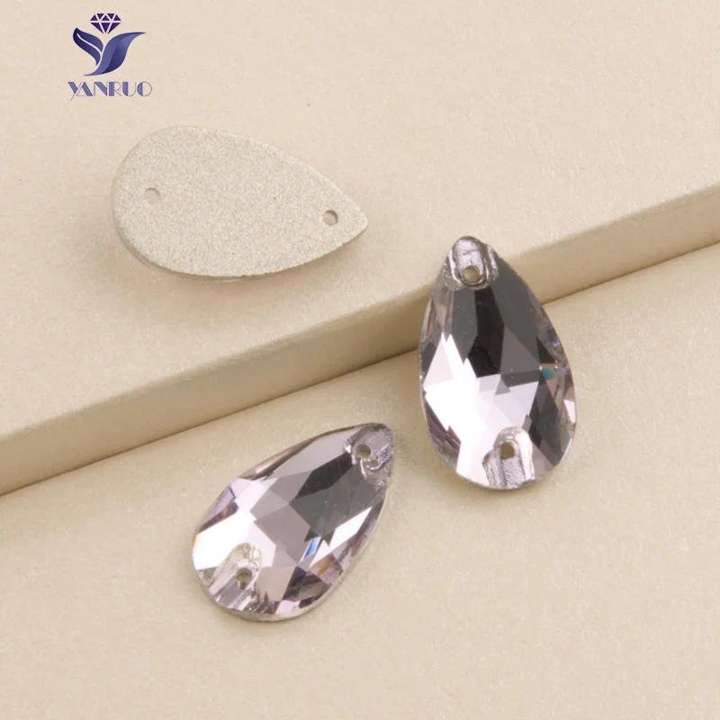 Light Amethyst YANRUO 3230 капля AAAAA качество шитье Кристалл Flatback стразы пришить камни стекло для платья одежда ювелирные изделия - Цвет: Light Amethyst