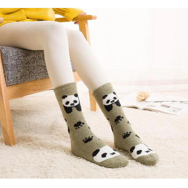 Женские носки с натуральным кроличьим мехом 3 пары Высококачественные мягкие