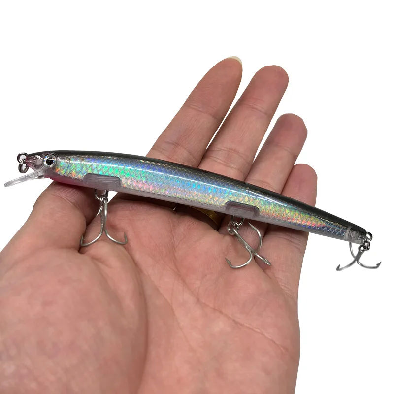

1Pcs Minnow Fishing Lure 13cm 15g Hard Wobbler Crankbait 3D Eyes Bait Artificial Trout Pike Carp Fishing Accessories M130
