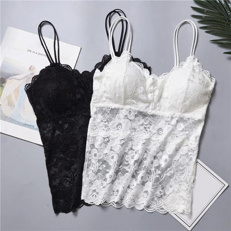 Женские сексуальные кружевные подбитые камзолы новинка 2019 однотонный черный