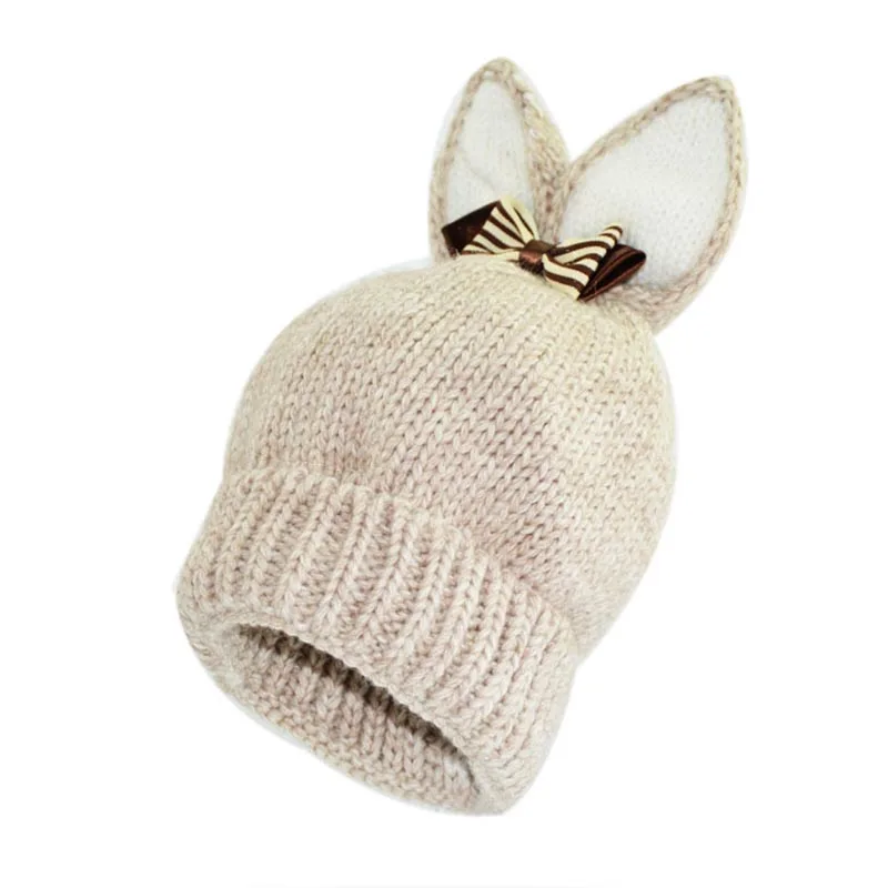 SYi Qarce, детские зимние вязаные шапки Skullies Beanies, шапка с милыми заячьими ушками для мальчиков и девочек 3-6 лет, милая шапка, NM476-82