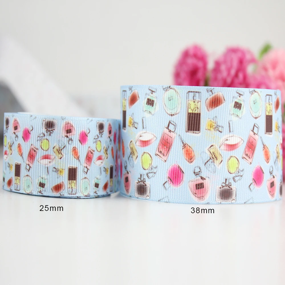 Новый 25 мм девушки косметический напечатан grosgrain ленты 38 Полиэфирная Лента