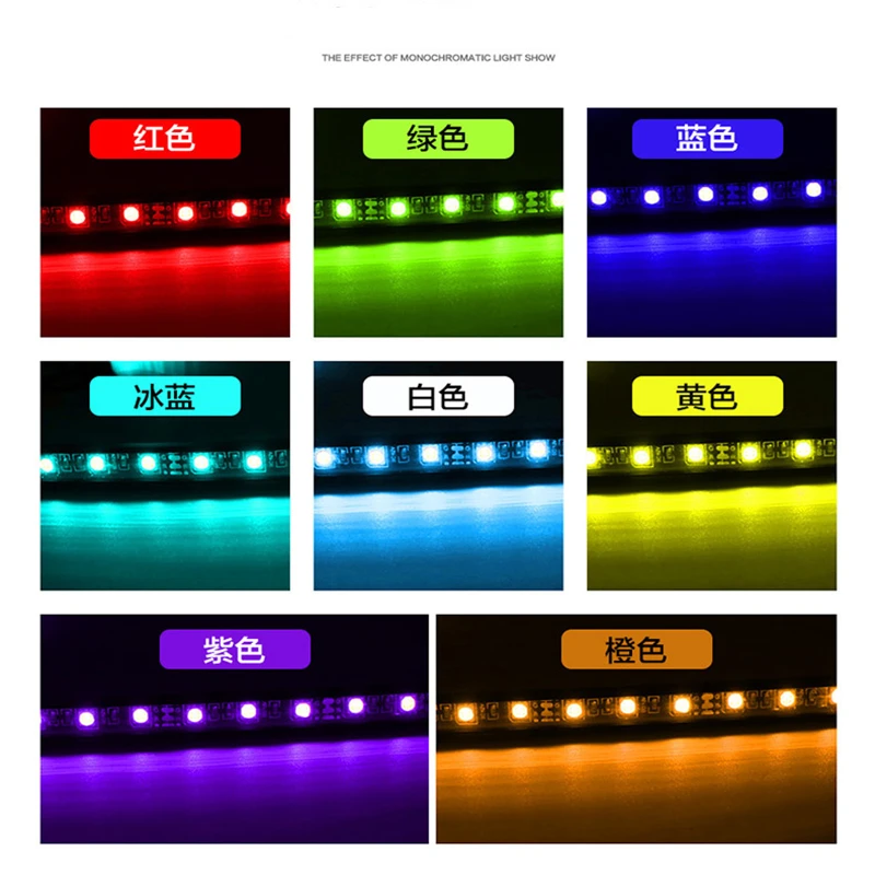 2 шт./компл. 2 в 1 цветная(RGB) атмосферная лампа 5050 18SMD светодиодный полоски для автомобиля окружающей среды светильник Подсветка салона окружающей среды светильник Underglow 12V