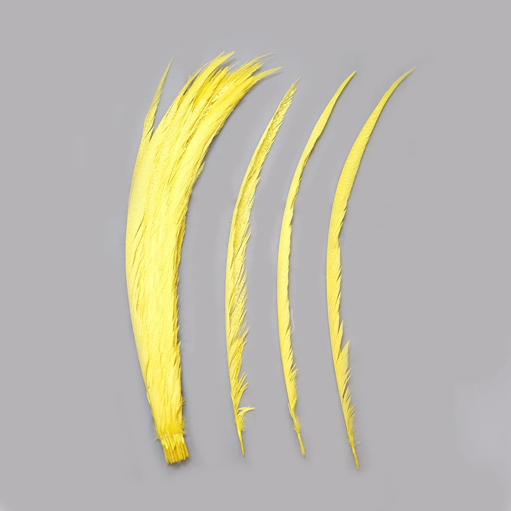 yellow 60-70 см(24-28 дюймов) 50 шт. перо фазана s для поделок отбеленный крашенный Золотой перо фазана украшение для карнавальной вечеринки - Цвет: yellow