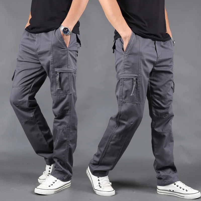 Осень зима мужские брюки карго повседневные с несколькими карманами военные