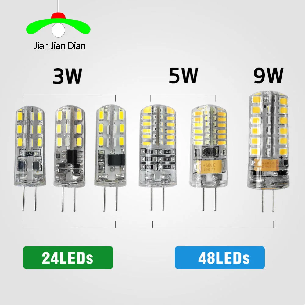 G4 светодиодный SMD 3014 2835 AC DC 12V 220V 3W 5W 9W заменить 10w 20w 30w галогенный светильник 360 Угол луча Рождественский светодиодный светильник