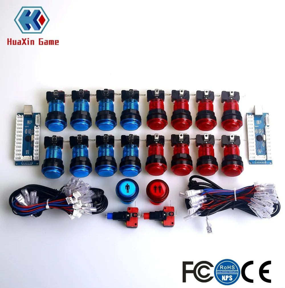 Аркадный набор LED 16 X зажженные кнопки + 1P 2P запуска плеера светодиодный ПК энкодер