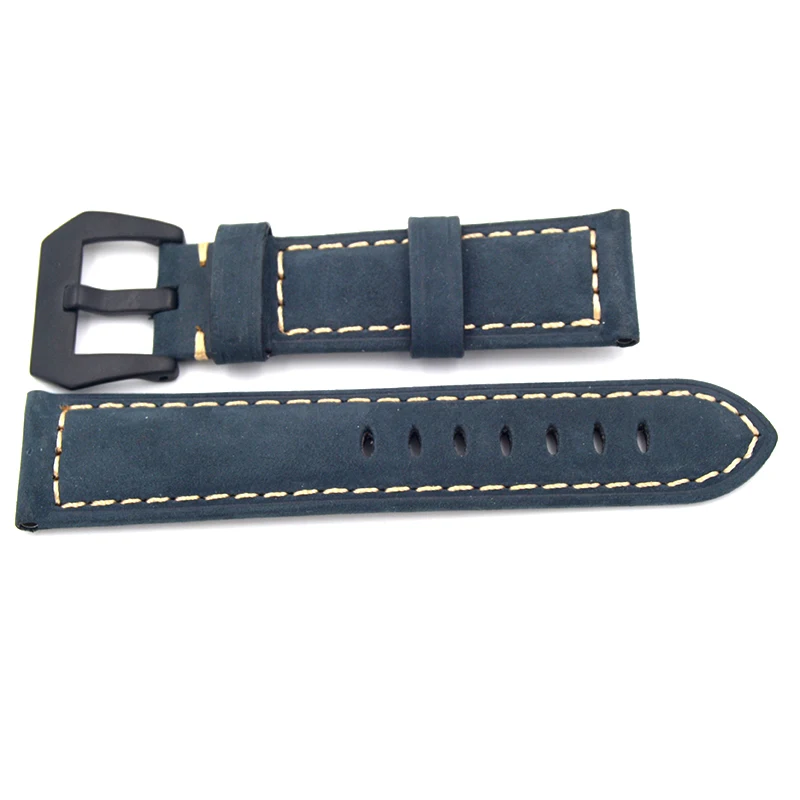 

Special offer blue Strap For Panerai Really Leather 22MM 24MM retro Strap Manual Comfortable Simple Men and Women Strap