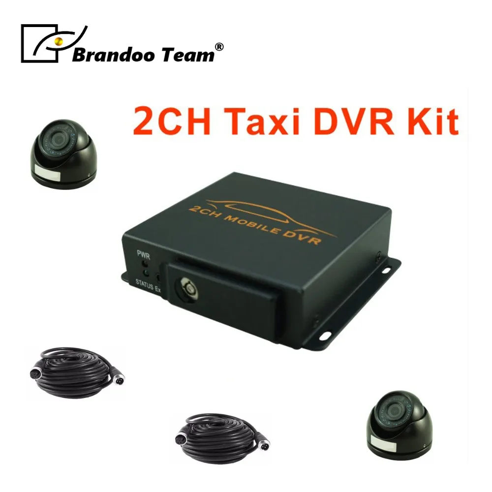 Горячая Распродажа 2CH TAXI mobile DVR kit + 2pcs IR camera video cable complete taxi бесплатная