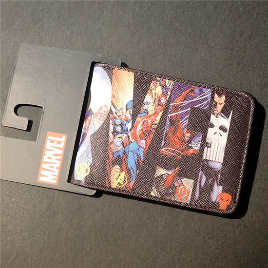 marvel13 Мужской тонкий кожаный бумажник Комиксы DC Marvel Мстители Тор Халк бумажник Spiderman логотип Кредитная Oyster Лицензионная карта кошелек - Цвет: marvel13