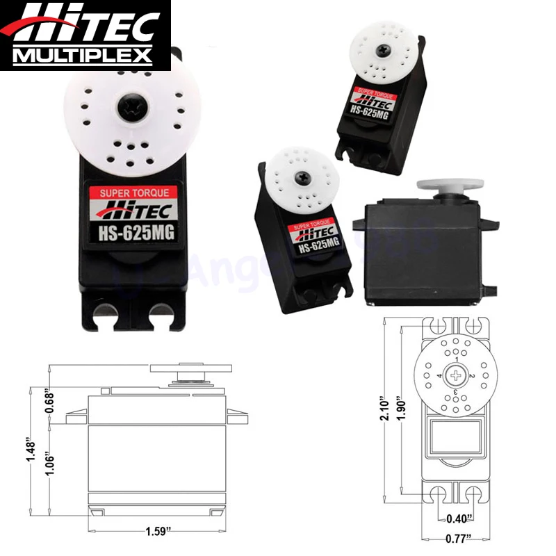 Оригинальный Новый Hitec HS 625MG металлическая Шестерня Двойной BB сервопривод