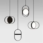 Современные светодиодные подвесные светильники 18x30 см для гостиной, столовой, акриловый алюминиевый корпусветодиодный ная Подвесная лампа, черныйбелый, скандинавский светильник