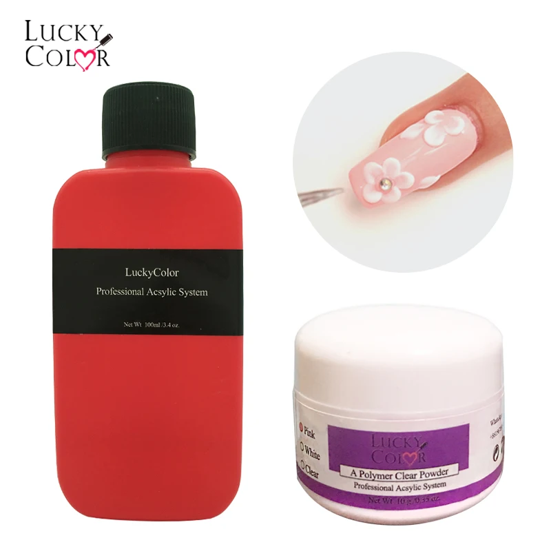Гель для дизайна ногтей Lucky Color акриловый порошок/Кристальный Жидкий УФ гель 3D