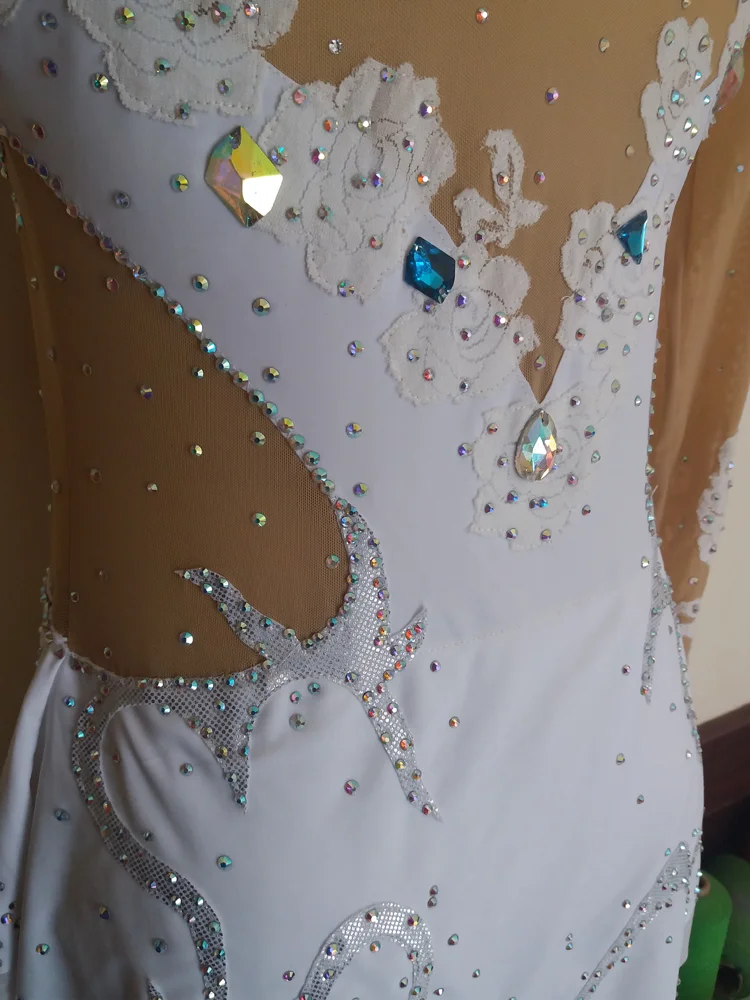 Платье для фигурного катания на заказ с кристаллами женщин и детей платье