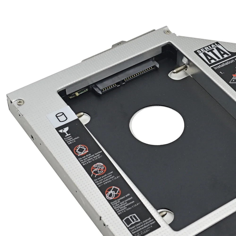 Алюминий 2nd HDD Caddy 12 7 мм SATA 3 0 двойной светодиодный чехол для SSD корпус HP Compaq 6530B 6535B