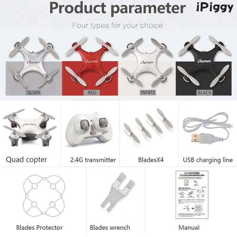 CHEERSON Мини RC Квадрокоптер со светодио дный ными огнями RTF Дрон ToyRC мини-Дрон