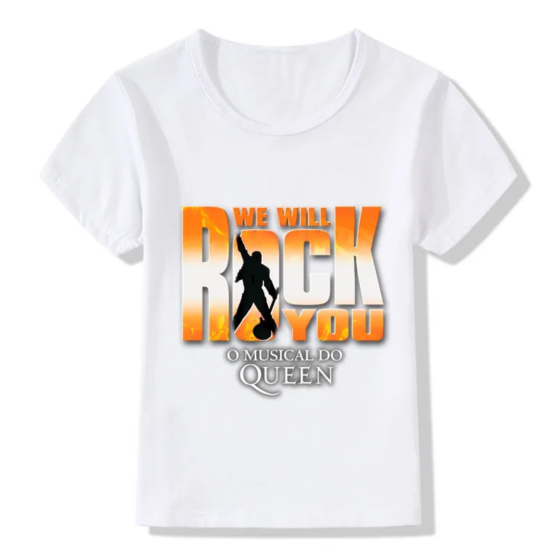 Детские футболки с надписью We Will Rock You Queen летний топ одежда коротким рукавом для