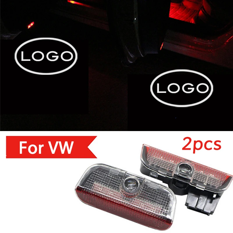 2X Led R Rline логотип свет для Фольксваген Touareg Sharan Scirocco Tiguan Sagitar MAGOTAN автомобильные