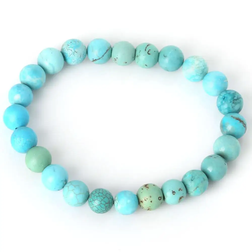 Браслеты из натурального камня для женщин и мужчин растягивающиеся браслеты с