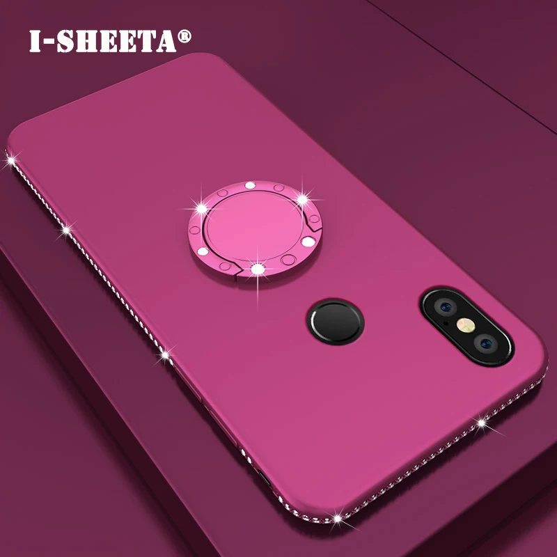 360 Magnetic Ring Holder Stand For Xiaomi Mi A1 A2 8 9 SE Lite Soft TPU Case Cover Redmi Note 7 5 6 Pro 6A 3D Diamond Frame |