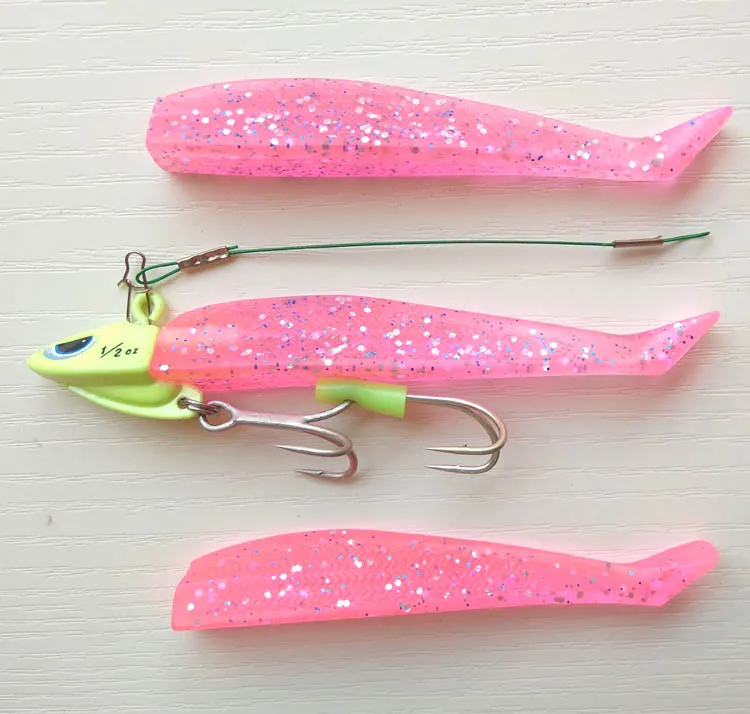 1 Упак. УФ приманка ribbonfish морской бас наживка Мормышка голова мягкая рыболовная