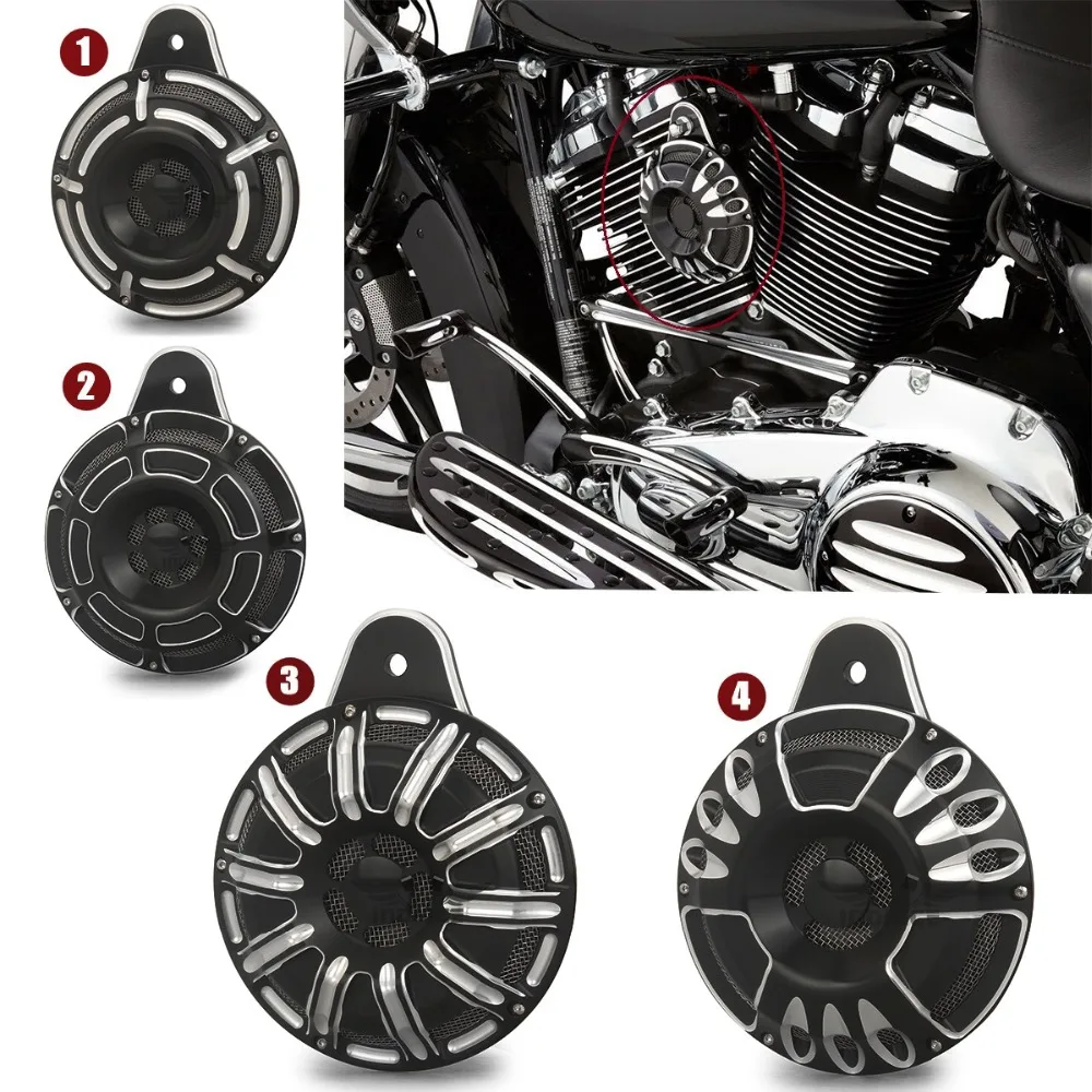ЧПУ режущий край черный гудок крышка гудка сборка для harley big twin Harley 1991-2020 FLT touring dyna