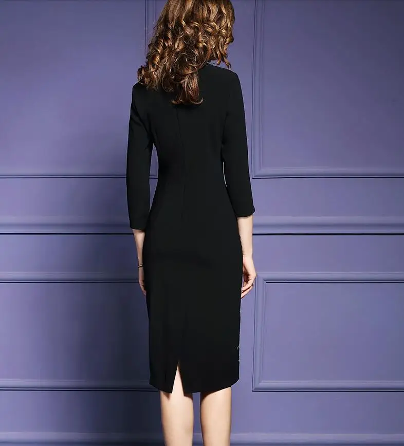 Повседневное Vestidos Цветок Птица Золотой платье с вышивкой Для женщин 2018 Весна