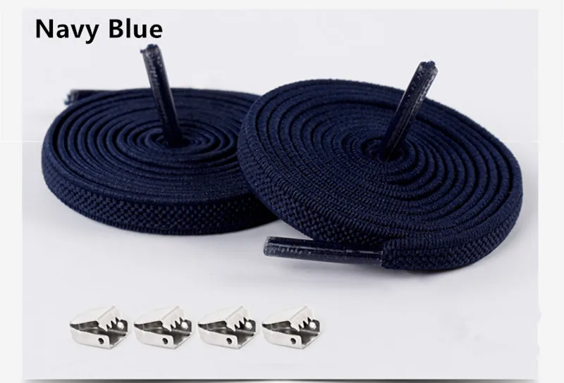 Navy Blue 100 см цветные эластичные шнурки для обуви, удобная пряжка, цветные эластичные силиконовые шнурки без завязок, шнурки для обуви, шнурки для кроссовок - Цвет: Navy Blue