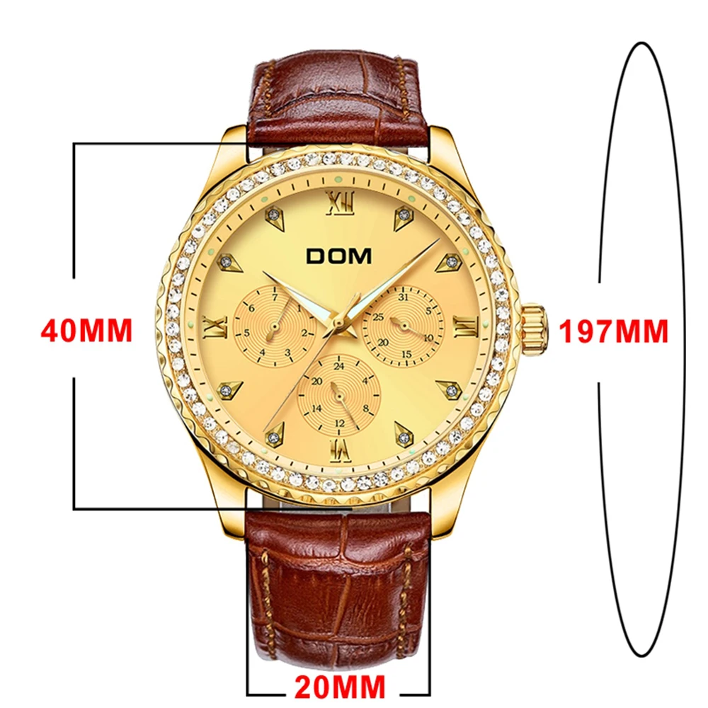 2018 часы dom мужские роскошные брендовые кварцевые модные светящиеся