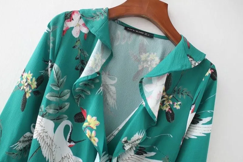 VOGUEIN Новинка женское асимметричное платье с цветочным принтом и воланами накидка