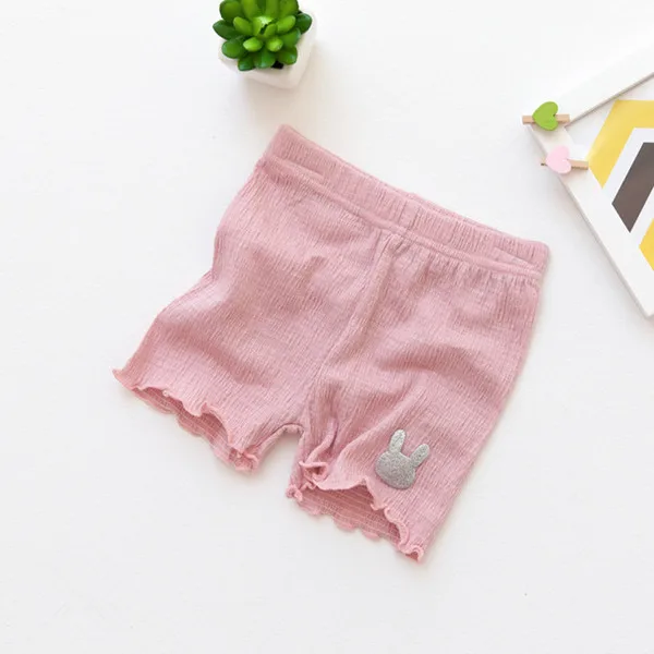 pink rabbit Новые летние шорты Modaier для девочек Детские хлопковые брюки с бантиком и кроликом, элегантные штаны шорты для девочек возрастом от 3 до 9 лет - Цвет: pink rabbit