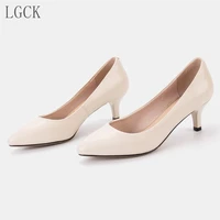 plus size 34 43 genuine leather women pumps shoes pointed toe office high heel pumps quality wedding fashion sexy comfortable