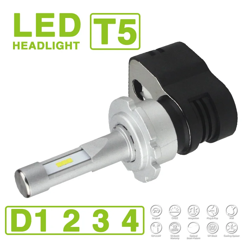 

1 Set D1S D2S D3S D4S Turbine T5 LED Headlight Headlamps 60W 9600LM CSP Chips All-in-one Super White 6000K Driving Fog Car Bulb