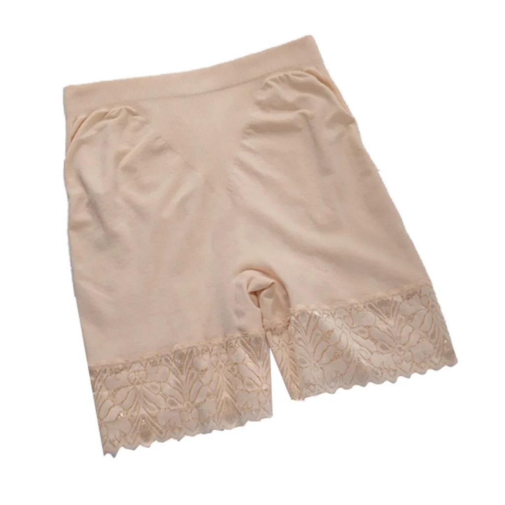 Khaki Lace 28cm Long Safety Shorts Under Skirt Leggings Safety Pants shorty shorty dentelle Lace Underpants Elastic Band mutande donna - Цвет: Khaki