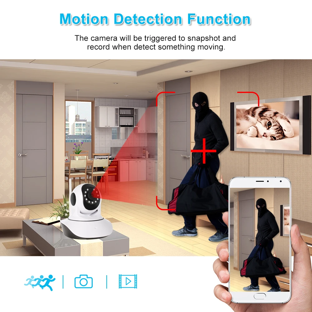 Беспроводная Wi Fi IP камера 1080P PTZ двустороннее аудио ночное видение управление с