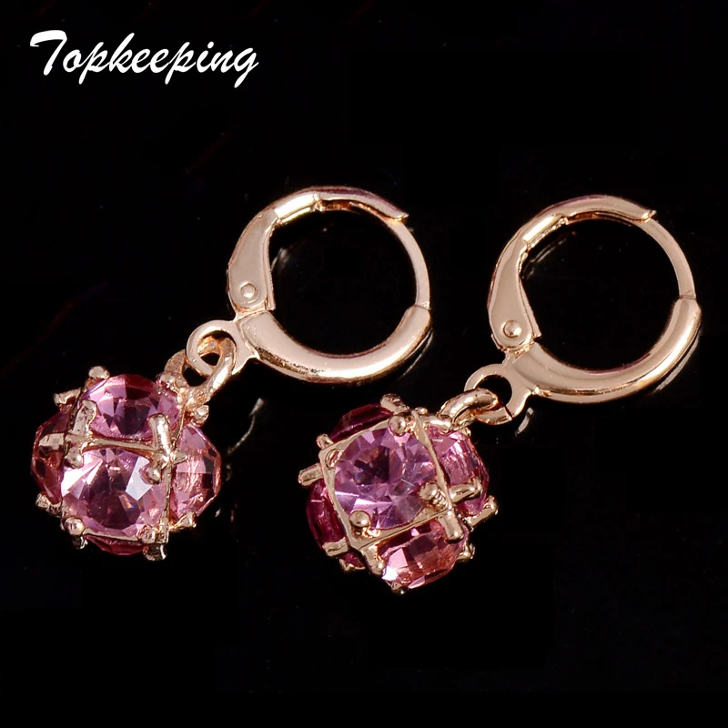 Topkeeping бренд Bola Pendientes модные циркониевые серьги новых девушек и женщин золотое